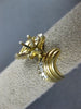 ESTATE .22CT DIAMOND 14K YELLOW GOLD 3D 9 STONE SEMI MOUNT ENGAGEMENT RING #9808