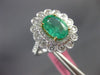 ESTATE LARGE 3.01CT DIAMOND & AAA EMERALD 18KT TWO TONE GOLD 3D FLOWER LOVE RING