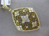 ESTATE EXTRA LARGE 2.29CT DIAMOND 14KT YELLOW GOLD FLOWER HEART FILIGREE PENDANT