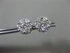 ESTATE LARGE 1.0CT DIAMOND 14KT WHITE GOLD CLASSIC CLUSTER FLOWER STUD EARRINGS