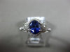 ESTATE 1.66CT DIAMOND & AAA SAPPHIRE 14KT WHITE GOLD OVAL FLOWER ENGAGEMENT RING