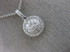 ESTATE .40CT DIAMOND 14KT WHITE GOLD 3D ROUND CLUSTER FILIGREE FLOATING PENDANT