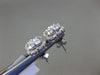 ESTATE 1.25CT ROUND DIAMOND 18KT WHITE GOLD 3D HALO FLOWER SQUARE STUD EARRINGS