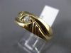 ESTATE .12CT DIAMOND 14K YELLOW GOLD SOLITAIRE MULTI WAVE MENS GYPSY RING #11663