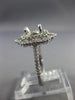 ESTATE .50CT DIAMOND 14K WHITE GOLD FLOWER ROUND HALO SEMI MOUNT ENGAGEMENT RING