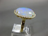 LARGE 7.80CT DIAMOND & AAA OPAL 14KT YELLOW GOLD CLASSIC OVAL DOUBLE HALO RING
