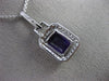 ESTATE LARGE 2.70CT DIAMOND & AMETHYST 14KT WHITE GOLD HALO EMERALD CUT PENDANT