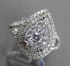 ANTIQUE WIDE .85CT DIAMOND 18KT WHITE GOLD PEAR SHAPE CLUSTER HALO DESIGN RING