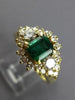 ESTATE WIDE 1.82CT DIAMOND & AAA EMERALD 18KT YELLOW GOLD ENGAGEMENT RING #26466