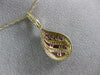 ESTATE .65CT DIAMOND & AAA RUBY 14K TWO TONE GOLD HERSHEY KISS TEAR DROP PENDANT