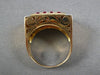 ANTIQUE WIDE 1.62CT ROSE CUT DIAMOND & RUBY 14K TWO TONE GOLD OPEN FILIGREE RING