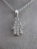 ESTATE .28CT DIAMOND 14KT WHITE GOLD CHAMSA HAND OF GOD FLOATING PENDANT #24457