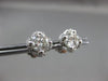 ESTATE 1.73CT DIAMOND 18KT WHITE GOLD SOLITAIRE HALO SQUARE FLOWER STUD EARRINGS