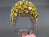 ESTATE EXTRA LARGE 9.0CT WHITE & FANCY YELLOW DIAMOND 18K TWO TONE GOLD FUN RING