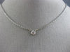 ESTATE .40CT ROUND DIAMOND 14KT WHITE GOLD 3D CLASSIC 4 PRONG SOLITAIRE NECKLACE