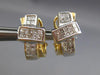 ESTATE 1.16CT DIAMOND 14K TWO TONE GOLD CLASSIC PRINCESS CLIP ON EARRINGS #18198