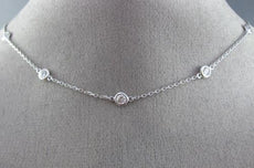 ESTATE 1.44CT DIAMOND 14KT WHITE GOLD 3D DIAMOND BY THE YARD CLASSIC NECKLACE