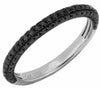 .60CT BLACK DIAMOND 14KT WHITE GOLD 3 ROW SEMI ETERNITY WEDDING ANNIVERSARY RING