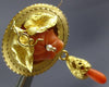 ANTIQUE LARGE AAA CORAL 14KT YELLOW GOLD 3D HANDCRAFTED FLOWER BROOCH PIN #26474