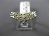 ESTATE WIDE 1.10CT DIAMOND 14KT YELLOW GOLD 3D TWO ROW V SHAPE ANNIVERSARY RING