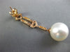 ESTATE LONG .76CT DIAMOND & AAA SOUTH SEA PEARL 18KT ROSE GOLD HANGING EARRINGS