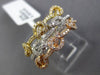 ESTATE WIDE .49CT DIAMOND 18K WHITE YELLOW & ROSE GOLD MULTI ROW LOVE KNOT RING