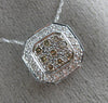 ESTATE .50CT WHITE & FANCY YELLOW DIAMOND 14K WHITE GOLD FILIGREE PENDANT #20803