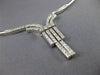 ESTATE LARGE 1.52CT DIAMOND 14KT WHITE GOLD DROP FLOATING V NECKLACE #14876
