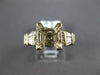 .85CT DIAMOND 14K 2 TONE GOLD ROUND & BAGUETTE SEMI MOUNT ENGAGEMENT RING #16366