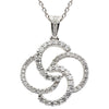 ESTATE .66CT ROUND DIAMOND 18KT WHITE GOLD SEMI MOON INTERTWINING FLOWER PENDANT