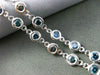 ESTATE 3.10CT BLUE DIAMOND 14KT WHITE GOLD 3D DOUBLE SIDED BY THE YARD NECKLACE