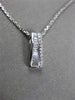 ESTATE .20CT BAGUTTE & ROUND DIAMOND 14K WHITE GOLD RECTANGULAR FLOATING PENDANT