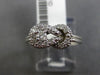 ESTATE .25CT DIAMOND 14KT WHITE GOLD 3D FILIGREE LOVE KNOT BELT SOLITAIRE RING