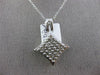 ESTATE LARGE .67CT DIAMOND 14KT WHITE GOLD 3D FILIGREE CLUSTER HANGING PENDANT