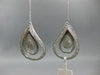 ESTATE LARGE 2.26CT DIAMOND 18K WHITE GOLD 3D PAVE TEAR DROP CHANDELIER EARRINGS