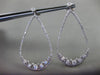 ESTATE 2.60CT DIAMOND 14KT WHITE GOLD 3D PEAR SHAPE RAIN DROP HANGING EARRINGS