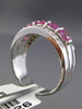 ESTATE WIDE 1.72CT DIAMOND & PINK SAPPHIRE 14KT WHITE GOLD 6 STONE WEDDING RING