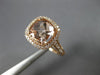 ESTATE LARGE 1.40CT DIAMOND & AAA MORGANITE 14KT ROSE GOLD HALO ENGAGEMENT RING
