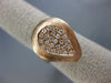 ESTATE WIDE .28CT DIAMOND 14KT ROSE GOLD 3D PEAR SHAPED PAVE ANNIVERSARY RING