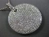 ESTATE LARGE 2.49CT DIAMOND 18KT WHITE GOLD 3D CIRCULAR PAVE FLOATING PENDANT