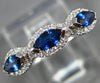 ESTATE .67CT DIAMOND & AAA SAPPHIRE 14K WHITE GOLD HALO WEDDING ANNIVERSARY RING