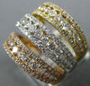 ESTATE EXTRA LARGE 2.62CT DIAMOND 18KT TRI COLOR GOLD MULTI ROW ANNIVERSARY RING