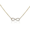 ESTATE .15CT DIAMOND 14KT YELLOW GOLD 3D CLASSIC INFINITY HEART LOVE NECKLACE