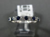 ESTATE .56CT DIAMOND & AAA SAPPHIRE 18KT WHITE GOLD 3D WEDDING ANNIVERSARY RING