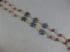 ANTIQUE LONG AAA HEMATITE & RUBY 18KT YELLOW GOLD 3D SHOOTING STAR FUN NECKLACE