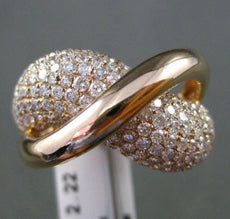 ESTATE WIDE 2.22CT DIAMOND 14KT ROSE GOLD 3D X LOVE HEART INFINITY LOVE RING