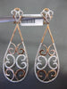 ESTATE LARGE .86CT DIAMOND 14KT WHITE & ROSE GOLD FILIGREE DOUBLE HEART EARRINGS