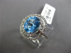 ESTATE 3.44CT DIAMOND & AAA BLUE TOPAZ 14K WHITE GOLD OVAL HALO ENGAGEMENT RING