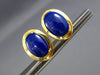 ESTATE LARGE AAA LAPIS 14KT YELLOW GOLD 3D CLASSIC OVAL CLIP ON EARRINGS #25816