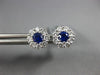 ESTATE .85CT DIAMOND & AAA SAPPHIRE 18K WHITE GOLD CLASSIC FLOWER STUD EARRINGS